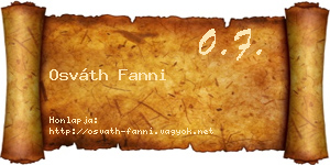 Osváth Fanni névjegykártya