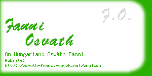 fanni osvath business card