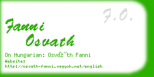 fanni osvath business card